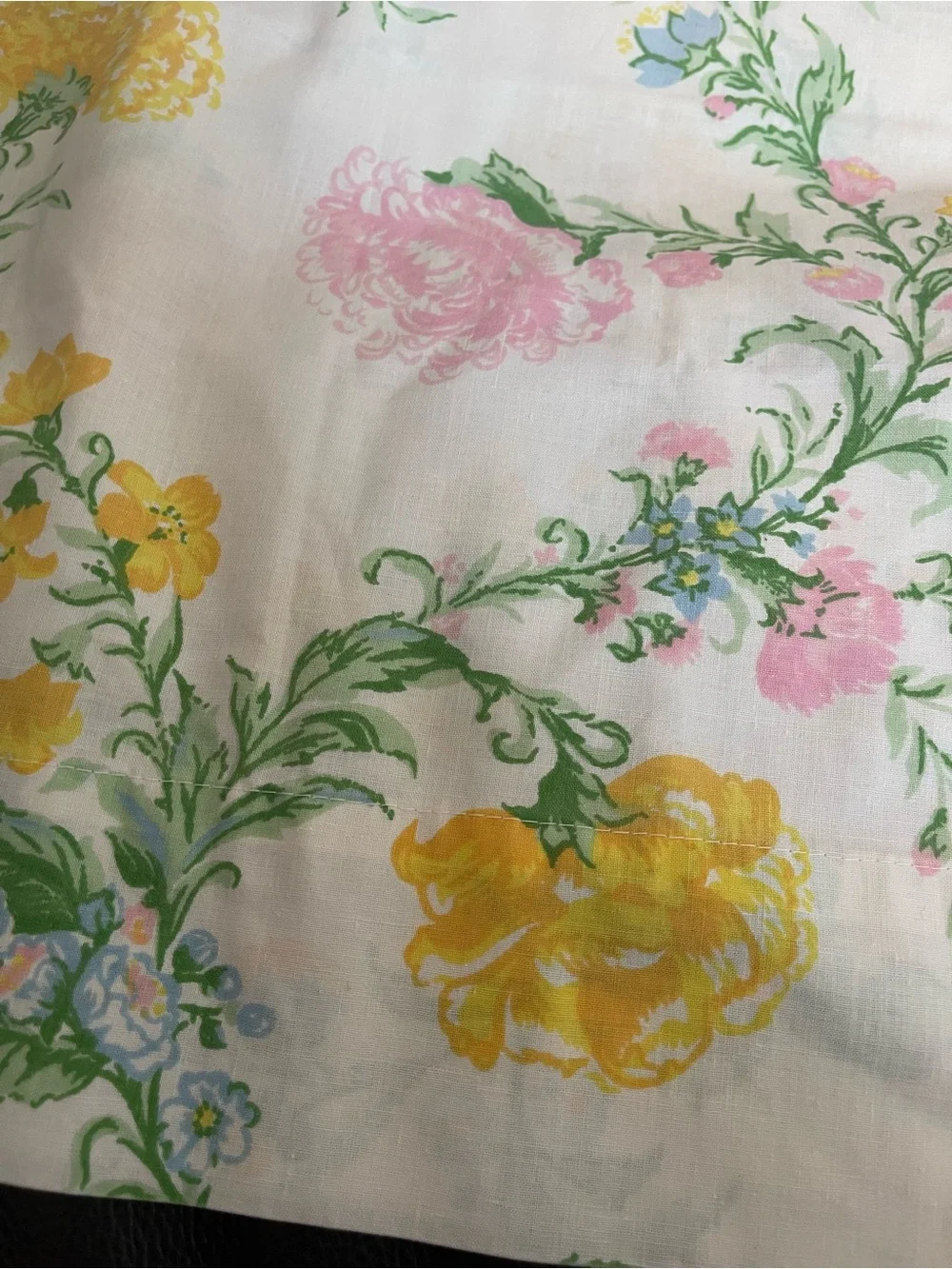 Floral Pastel Cotton Fabric pillowcase- Pink, Yellow & Green 42x36